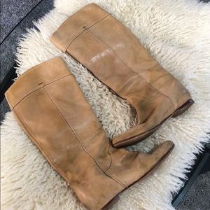 Nude leather Chloe boots